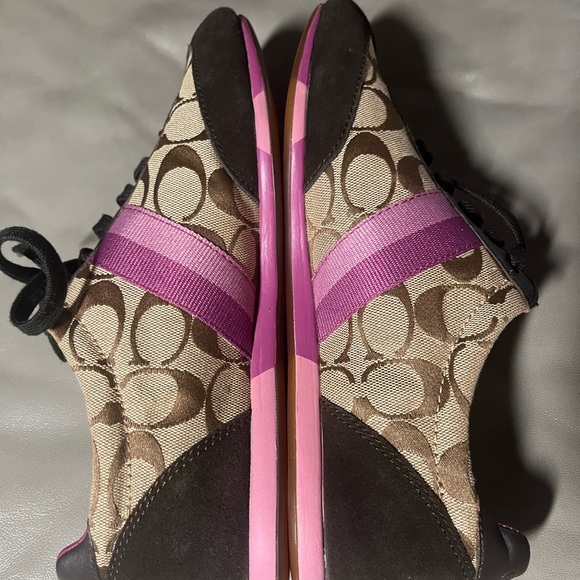 Coach Joss Sneakers. Worn ones like new condition. Brown with Purple Accents. - Picture 6 of 7